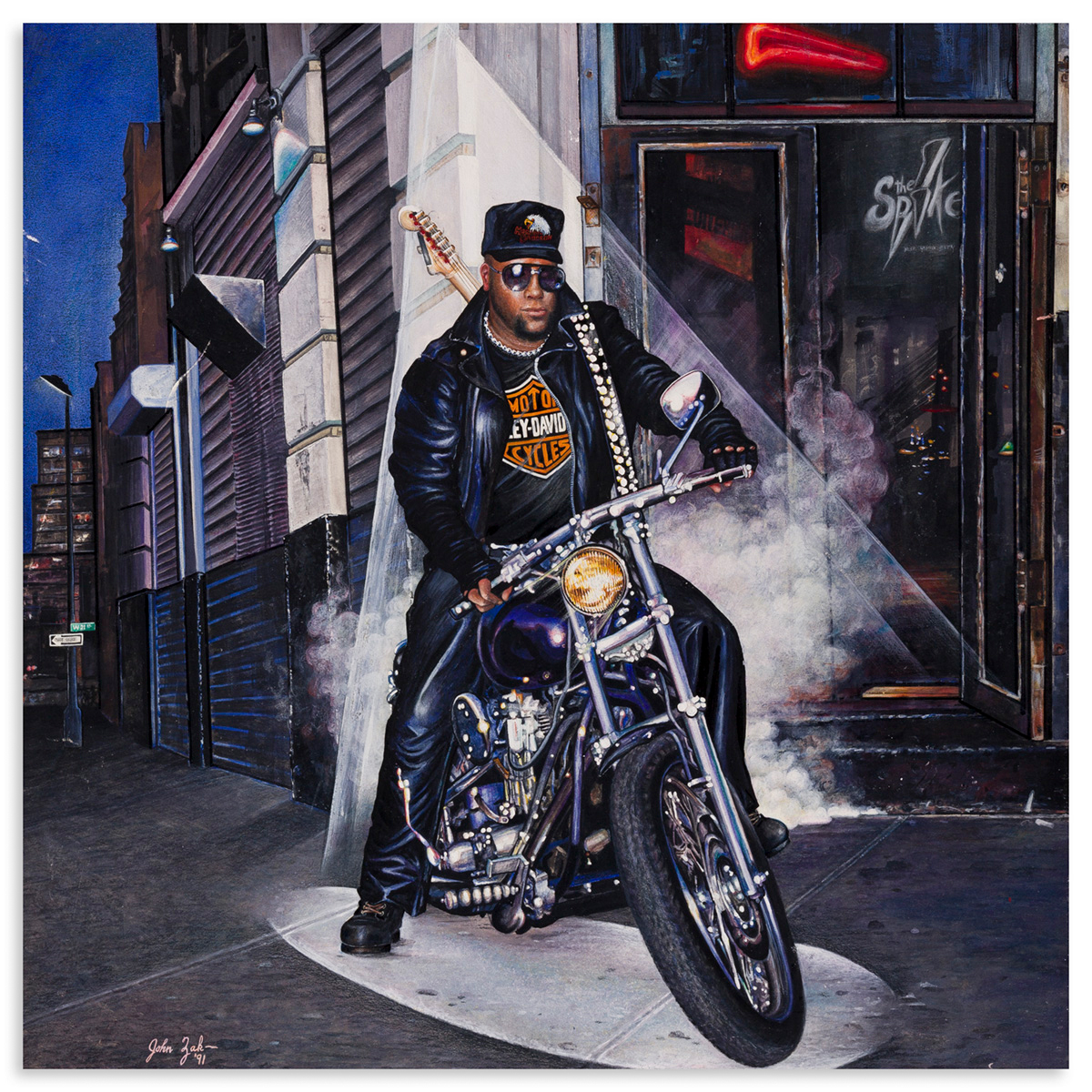 JOHN ZAK Original portrait of Chuck C.T. Thompson which hung at his popular New York leather bar, The Spike.